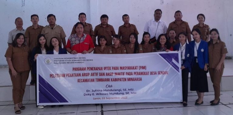 Politeknik Negeri Manado Implementasikan Arsip Bagi Perangkat Desa Senduk