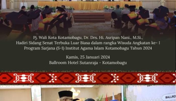 PJ Asripan Nani Hadiri Wisuda Angkatan 1 Program Sarjana Institut Agama Islam Kotamobagu 2024.