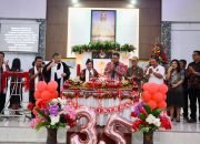 Hadiri HUT ke-35 Serta Letakkan Batu Pertama Pembangunan TK. GMIM Elim Soyowan, Gubernur Olly : Jaga Sulut Tetap Damai