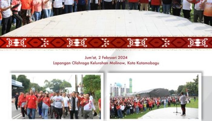 PJ Wali Kota Serta Jajaran Pemkot Ikut Jalan Sehat Dengan UPTD Provinsi Sulut.