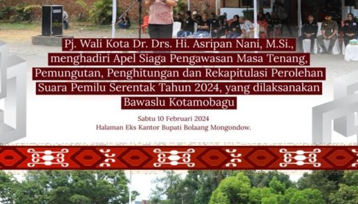 Apel Siaga Kesiapan Masa Tenang Pemilu Serentak 2024, Dihadiri PJ Wali Kota.