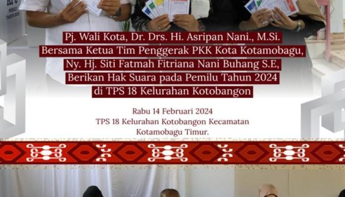 PJ Wali Kota Kotamobagu, Mencoblos di TPS 18 Kotobangon.