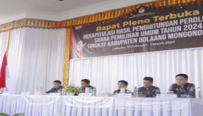 Inilah Rapat Pleno Terbuka Rekapitulasi Hasil Pemilu 2024, KPU Bolmong.