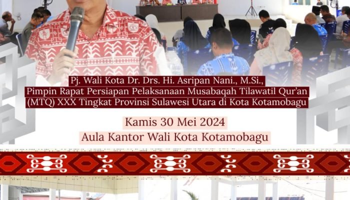 PJ Wali Kota dan Ketua DPRD Hadiri Rapat Persiapan Pelaksanaan MTQ ke XXX Tingkat Provinsi Sulut.