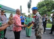 Lebih Setahun Bertugas di Kongo, 92 TNI Kompi Senapan C 713 Disambut PJ Wali Kota.