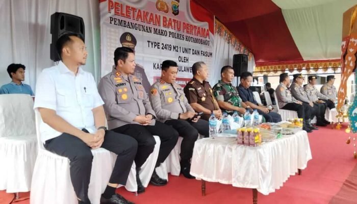 Sekda Kotamobagu Hadiri Peletakan Batu Pertama Polres Kotamobagu.