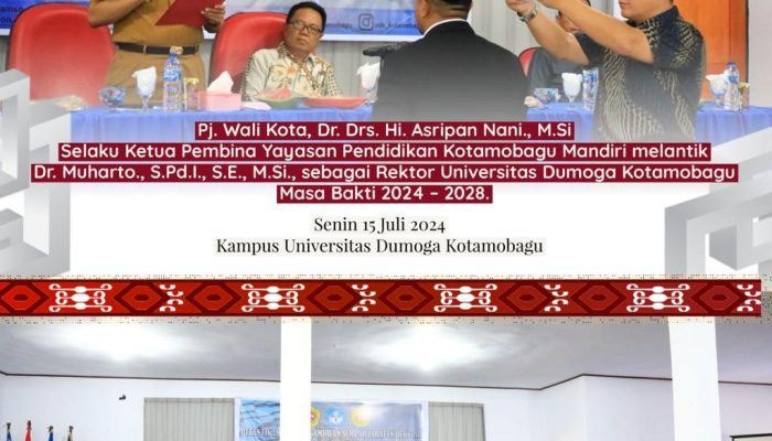 Pj Wali Kota Lantik Muharto Sebagai Rektor UDK Masa Bakti 2024-2028.
