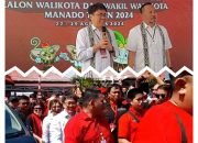 Dikawal Massa Pendukung, AARS Daftar Calon Wali-Wawali di KPU Manado