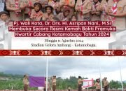 Kemah Bakti Pramuka Kwarcab Kotamobagu Tahun 2024 Dibuka Asripan Nani.