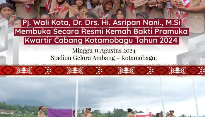 Kemah Bakti Pramuka Kwarcab Kotamobagu Tahun 2024 Dibuka Asripan Nani.