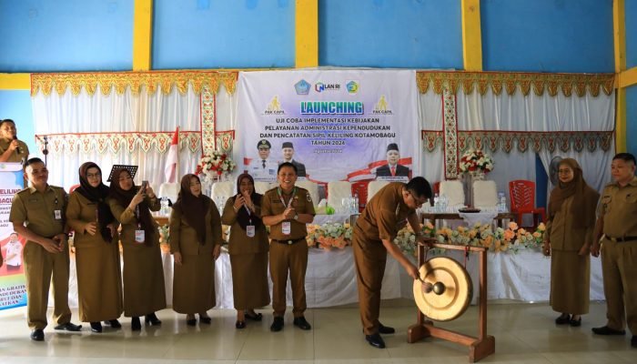 Abdullah Mokoginta Lakukan Launching Uji Coba Implementasi Kebijakan Pak Capil Keliling 2024.