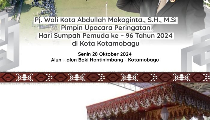 Abdullah Mokoginta Pimpin Upacara Hari Sumpah Pemuda di Alun-Alun Boki Hotinimbang.