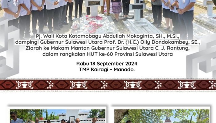 Pj Wali Kota Kotamobagu dan Gubernur Sulawesi Utara, Ziarah Ke TMP Kairagi.