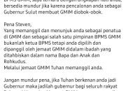 Penatua (Am) Roy Winokan ‘Desak’ Pena Steven Tak Mundur : Jadilah Gubernur Bagi Seluruh Rakyat Sulut