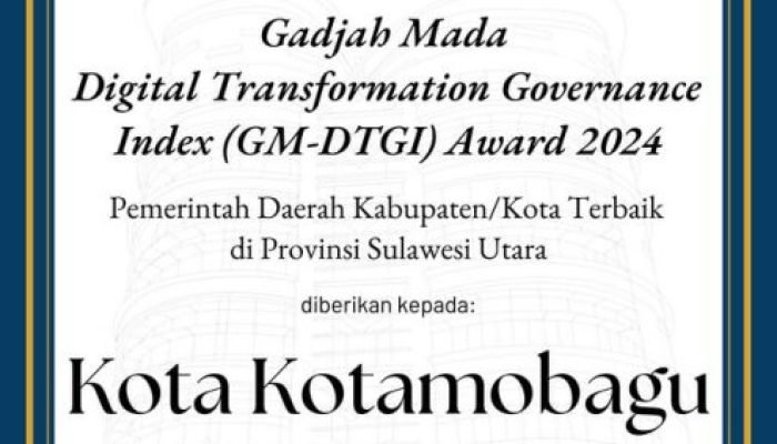 Transformasi Digital Terbaik se Sulut, Pemkot Kotamobagu Raih GM-DTGI Award 2024.