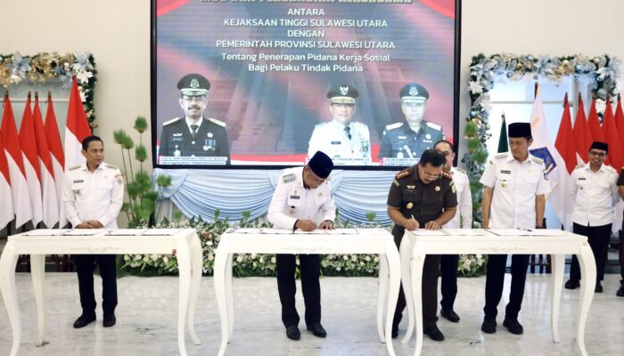 Bupati Boltim Hadiri Penandatanganan MoU dan Perjanjian Kerja Sama Pemprov Sulut – Kejati Sulut
