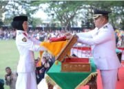 Wakil Bupati Asahan Pimpin Upacara Penurunan Bendera HUT ke-80 RI