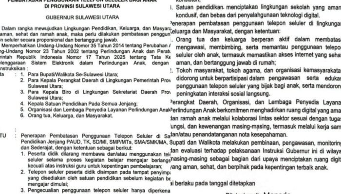 “Lindungi Anak Dari Dampak Negatif Teknologi Digital”, Gubernur Yulius Terbikatan Instruksi Pebatasan HP di Sekolah