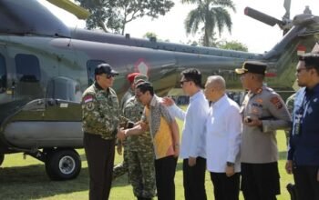 Wali Kota dan Wakil Wali Kota Kotamobagu Sambut Menteri Pertahanan RI