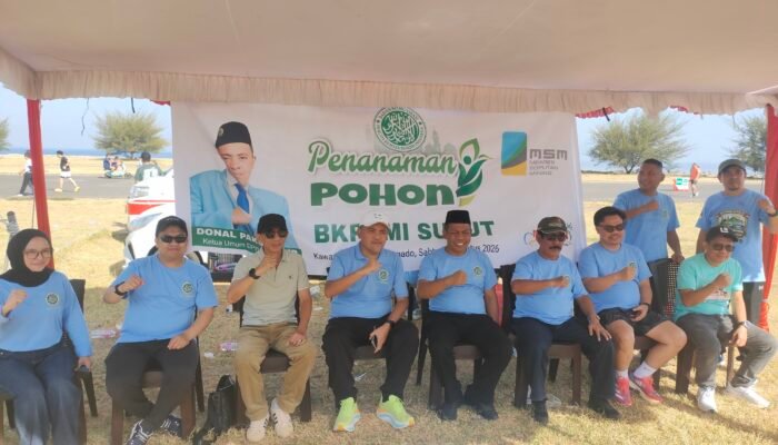 Wujudkan Indonesia Hijau, BKPRMI Sulut Gandeng PT MSM dan Megamas Manado Gelar Penanaman Pohon