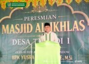 Resmikan Masjid Al-Ikhlas Tungoi 1, Bupati Bolmong Yusra Alhabsyi: Tolak Ukur Kemakmuran Masjid Bukan Kemegahan Fisik
